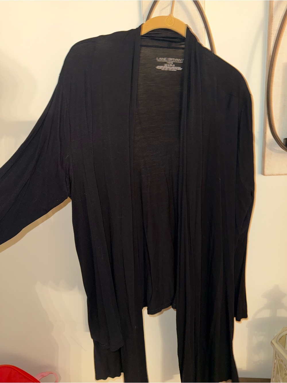 Lane Bryant Black Open-Front Long Cardigan